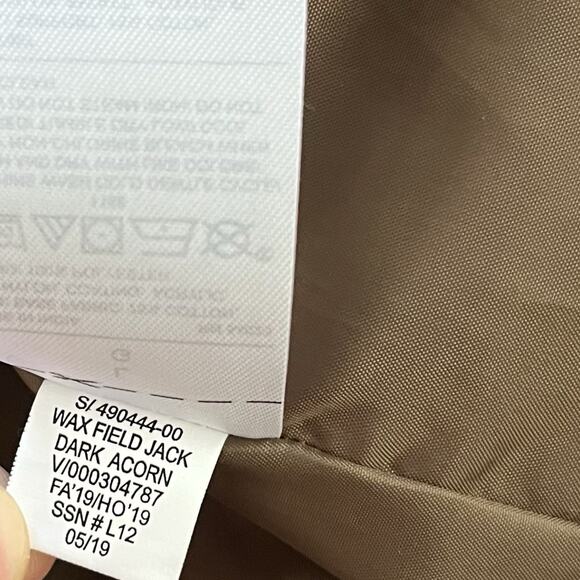 Banana Republic Mens Waxed Field Jacket Size L Dark Acorn Full Zip Coated - Picture 9 of 9